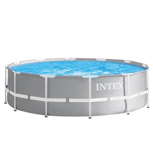 Intex piscine avec accessoires Prism Frame Ø457 x 107 cm gris