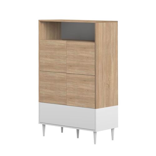 Buffet haut HORIZON : Temahome Rose poudré et Chêne clair
