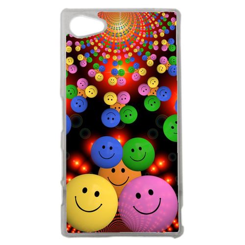 Coque Smiley Mania Compatible Sony Z5 Compact Transparent