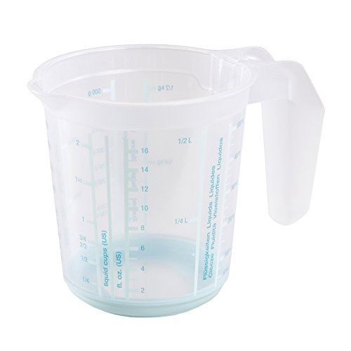 Keeeper massimo verre doseur avec fonction antidérapants en plastique 0,5 l, aqua marine, 10,5 x 10,5 x 11,5 cm