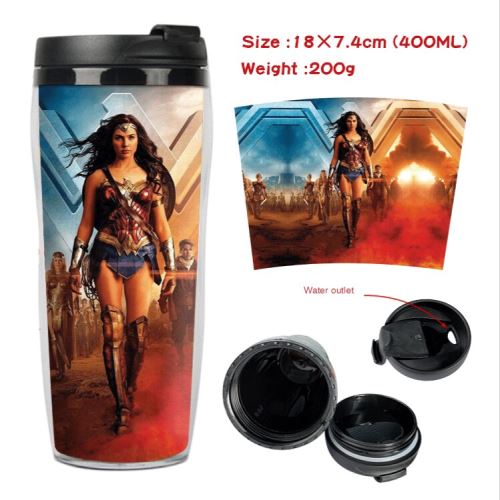 Stack Mug De Voyage Isotherme En Plastique Portable - Couvercle À Vis - Wonder Woman #3 (400Ml) - Image 1
