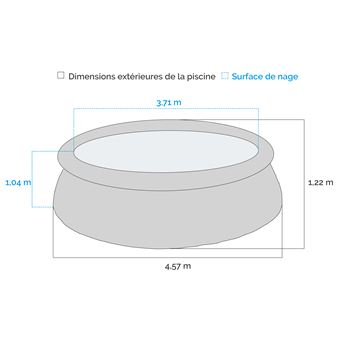 Piscine Autoportante Intex Easy Set ø 4,57 X 0,84m - Kit Complet Avec Filtre à Cartouche, Montage Rapide 10 Min