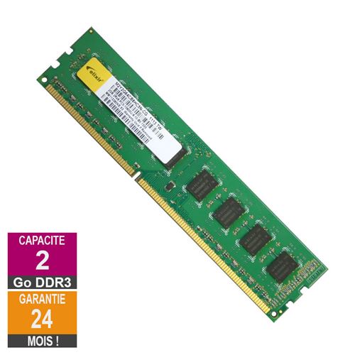 Barrette Mémoire 2Go Ram Ddr3 Elixir M2Y2G64Cb8Hc5N-Cg Dimm Pc3-10600U 2Rx8