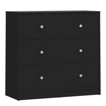 Commode 3 Tiroirs Noire - Style Contemporain - Achat ...