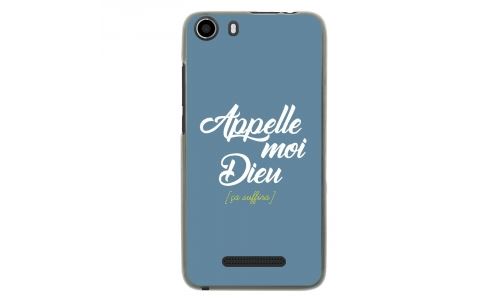 Coque souple pour Wiko Lenny 2 avec impression Motifs Appelle moi Dieu bleu