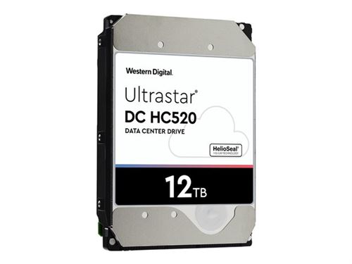 WD Ultrastar DC HC520 HUH721212ALN600 - Vaste schijf - 12 TB - intern - 3.5 - SATA 6Gb/s - 7200 tpm -buffer: 256 MB