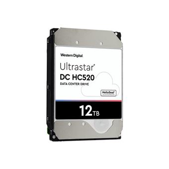 WD Ultrastar DC HC520 HUH721212ALN600 - Disque dur - 12 To - interne - 3.5&quot; - SATA 6Gb/s - 7200 tours/min - mémoire tampon : 256 Mo - 1