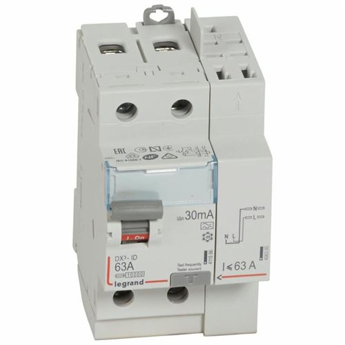 LEGRAND - Interrupteur différentiel DX3-ID - 2P - 63A - 30mA - Type A - Image 3