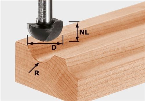 Fraise à Gorge Creuse Hw avec Queue De 8Mm Festool Hw S8 R9,7 - 490986