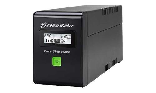 PowerWalker VI 800 SW - UPS - 220/230/240 Volt wisselstroom V - 480 Watt - 800 VA - 9 ampère-uur - USB - uitgangen: 3 - zwart