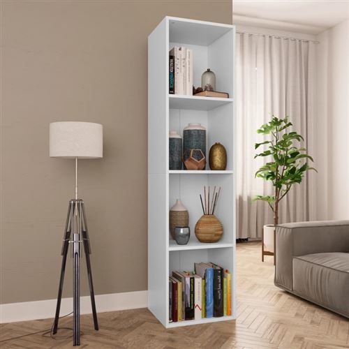 vidaXL Bibliothèque/Meuble TV Blanc 36 x 30 x 143 cm Aggloméré