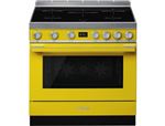 Smeg Portofino CPF9IPYW - Cuisinière - pose libre - largeur : 90 cm - profondeur : 60 cm - hauteur : 91.8 cm - avec système auto-nettoyant - classe A+ - jaune