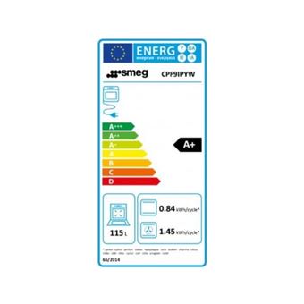 Smeg Portofino CPF9IPYW - Cuisinière - pose libre - largeur : 90 cm - profondeur : 60 cm - hauteur : 91.8 cm - avec système auto-nettoyant - classe A+ - jaune