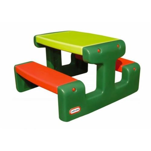 Little Tikes - Table de Pique-Nique Junior - Colori Evergreen - Pour Exterieur ou Interieur