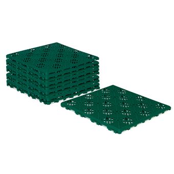 Lot de 10 dalles caillebotis de jardin vert 29.5x29.5 CM - 1