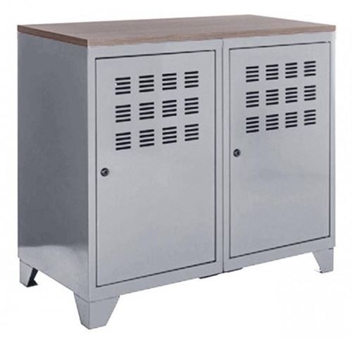 Pierre Henry - Armoire de rangement métal 2 portes Alu