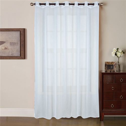 Voilage grande largeur brillant - blanc - Dimensions : 300x240cm