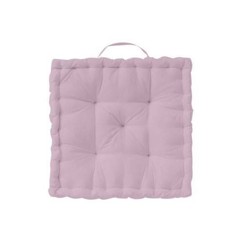 TODAY Coussin de sol Coton - 50 x 50 x 12 cm - Poudre de lilas