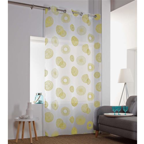 Panneau a oeillets 140 x 240 cm voile sable imprime vega Jaune