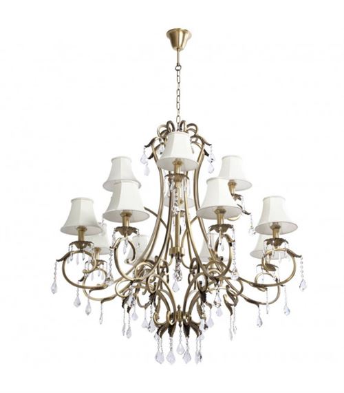 Paris Prix - Lustre Suspension 12 Têtes sofia 164cm Or
