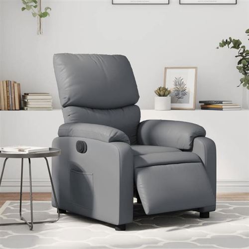 Non Communiqué Gris Vidaxl Fauteuil Réglable Électrique Similicuir