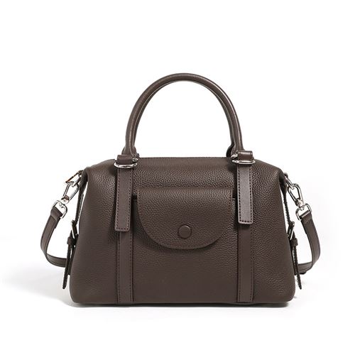 Sac porté main en cuir marron