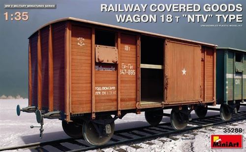 Railway Covered Goods Wagon 18 T ntvty - 1:35e - Miniart