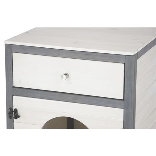 Kerbl Armoire à litière pour chat Ida 45x58x60 cm Blanc et bleu