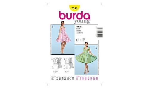 Burda b7556 patron de couture robe 19 x 13 cm
