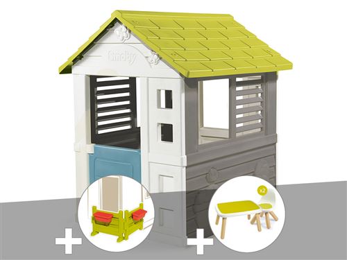 Non communiqué Cabane enfant Jolie Maison Smoby + Espace jardin Table 2 chaises