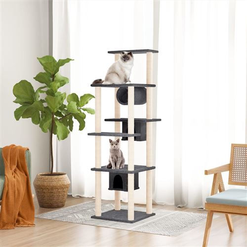 Vidaxl Arbre &Agrave; Chat Avec Griffoirs En Sisal Gris Fonc&eacute; 169 Cm