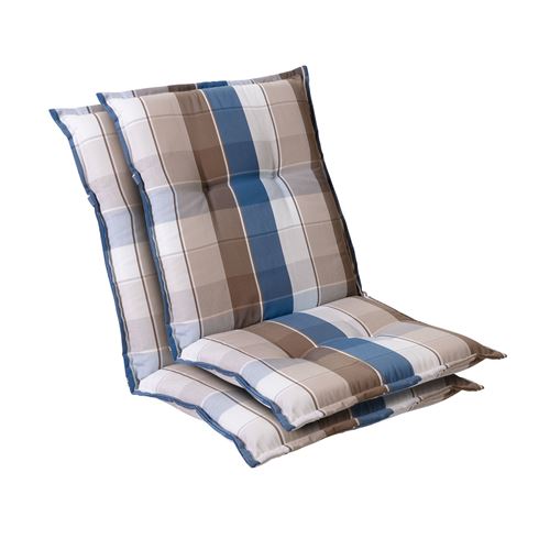 Housse de chaise de jardin -Blumfeldt Prato -103 x 52 x8 cm -2 pièces -Bleu/ Marron