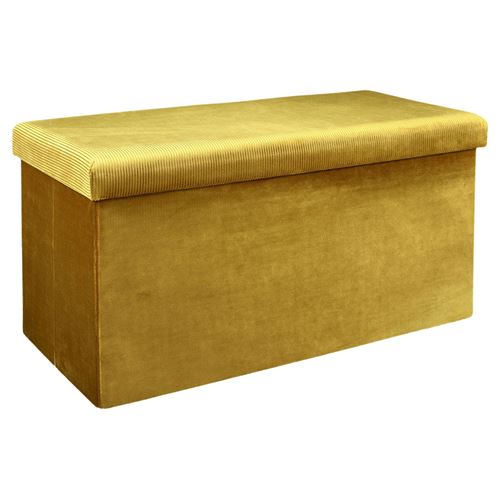 Non Communiqué Jaune The Home Deco Factory - Coffre Banc Pliable Design Velours Giulia - Moutarde - Giulia