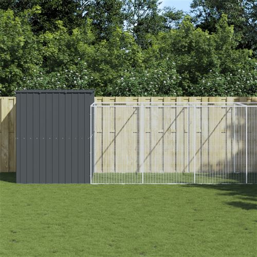 Comparer les prix de vidaXL Niche pour chien avec cour - Anthracite