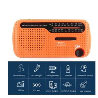 Radio À Manivelle,Radio D'Urgence Solaire Multifonction Fm-Am Avec