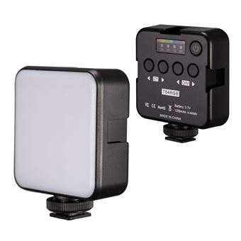 Lampe vidéo LED RVB professionnelle – 2500K-9000K CCT, IRC95+, 3 fixations pour griffe porte-accessoires, 1200mAh USB-C pour reflex numérique, vlog et streaming ZURSANA - 1