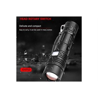 1PC Lampe Torche LED Ultra puissante XML-T6 Lampe Torche Militaire utilisable pour vélo ou randonnées et 5 Modes Dont Flash Anti-agression,Conception