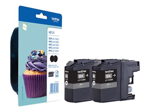 Brother LC123BK - Noir - original - blister - cartouche d'encre - pour Brother DCP-J100, J105, J132, J152, J552, J752, MFC-J245, J470, J650, J6520, J6720, J6920