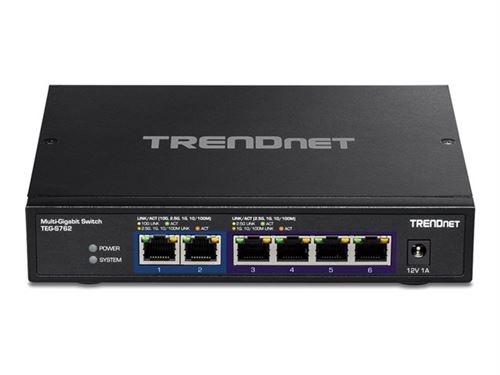 TRENDnet TEG-S762 - Commutateur - non géré - 2 x 10GBase-T + 4 x 2.5GBase-T - de bureau, fixation murale - Conformité TAA