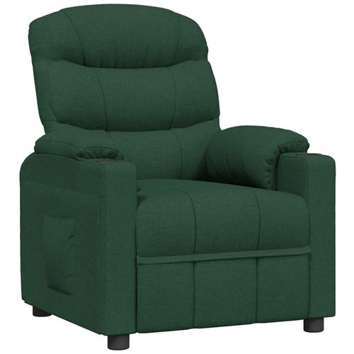 vidaXL Fauteuil inclinable Vert foncé Tissu