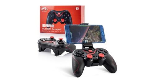 Manette avec support pour iphone 11, 11 pro & 11 pro max apple pc usb bluetooth jeux video joystick precision universel