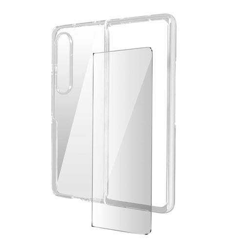 Coque pour Samsung Galaxy Z Fold 4 Silicone Souple et Film Verre Trempé 9H Avizar transparent