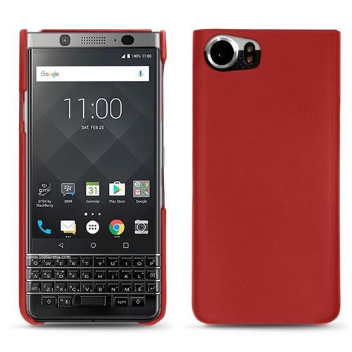 Coque cuir pour Blackberry Keyone - Coque arrière - Cuir Perpétuelle - Rouge - NOREVE