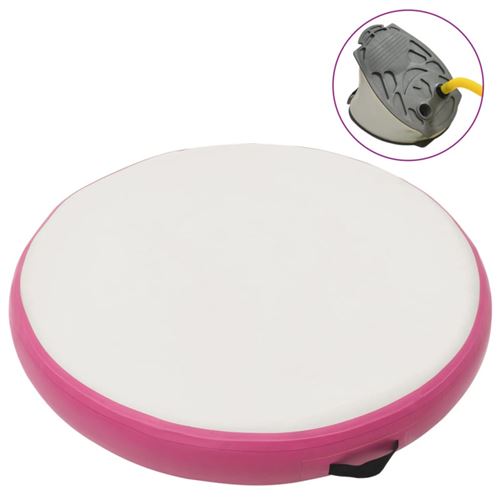 vidaXL Tapis gonflable de gymnastique avec pompe 100x100x15cm PVC Rose