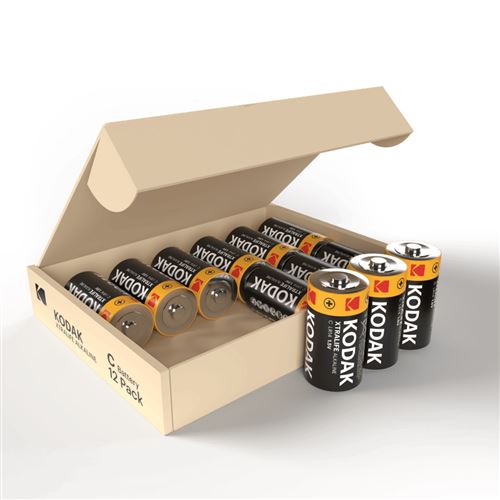 KODAK Xtralife Piles C-LR14 Alcaline 1,5V – Pack de 12