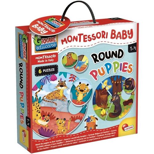 Non Communiqué Marron Puzzle Montessori Lisciani Giochi Montessori Baby 42 Pièces Ronds Chiots