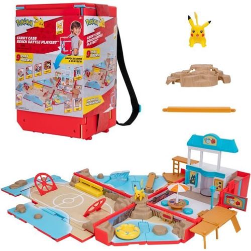 Sac A Dos - Bandai - Pokémon Du Dresseur Theme Plage - S'Ouvre Et Devient Une Super Arene