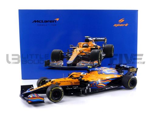 Voiture Miniature de Collection SPARK 1-18 - MCLAREN MCL35M - GP Abu Dhabi 2021 - Orange / Blue - 18S608