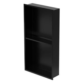 Niche De Douche Encastrée Nispora – Noir – 30x70x12,5 Cm – Acier Inoxydable – Neuf