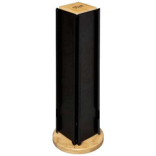 Five Simply Smart - Porte-capsules à café rotatif en bambou et métal pour 24 - Beige et Noir